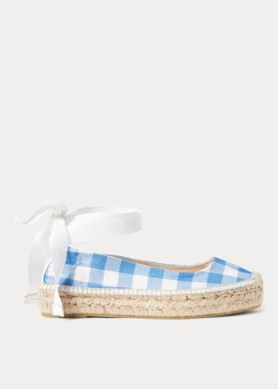 Alpargatas Polo Ralph Lauren Mujer Azules / Blancos - Canvas Gingham - MJDRB6170